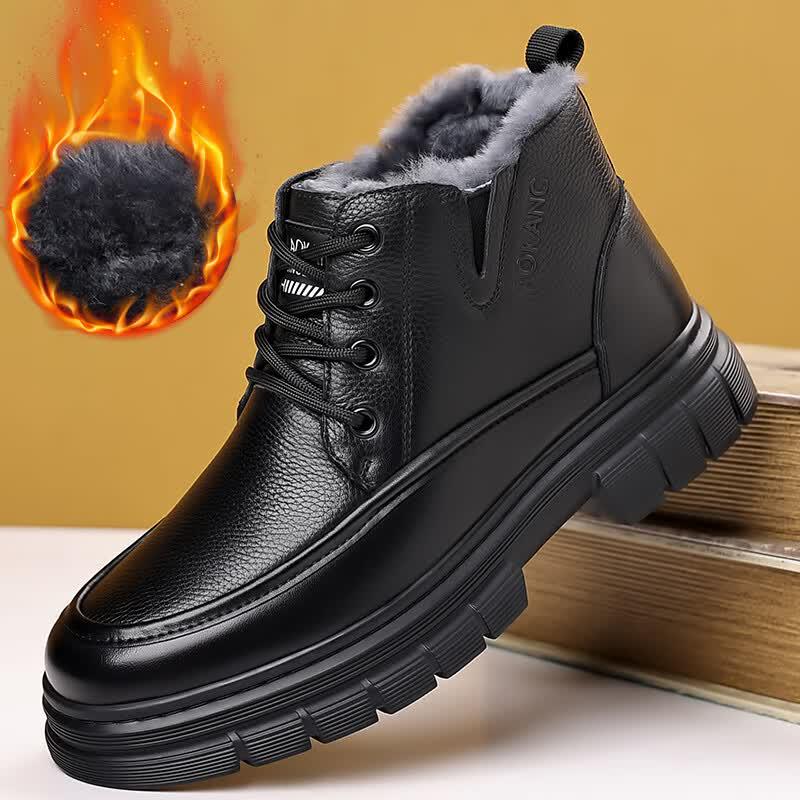 Aokang Men s Winter Warm Leather Martin Boots 41