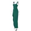 2025 Summer Fashion: European/American INS Style Women's Sexy Backless High Slit Evening Dress