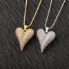 Nidin New Arrival Romantic Heart Shape Elegant Aesthetic Pendant Necklace 2 Styles For Female Male Shine Zircon Jewelry Gifts