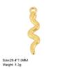 5pcs/lot Stainless Steel Snake Charms for Jewelry Making Gold DIY Pendant for Earring Necklace Bracelet