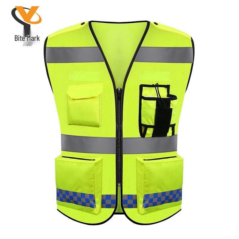 High-Visibility Multi-Pocket Reflective Safety Vest