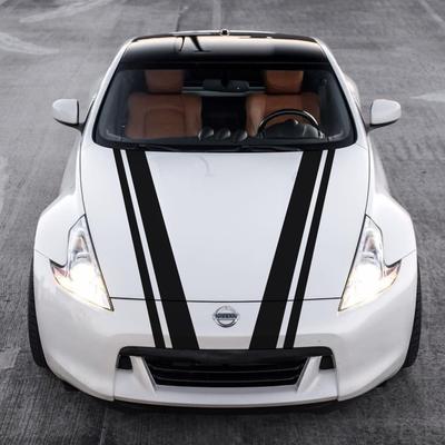 Universeller Auto Motorhaubenaufkleber Vinylfolie Auto Klassiker Streifen Stilvolle Aufkleber Dekoration Tuning Zubehör Passend für alle Modelle