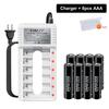 PALO Rechargeable Battery AA 1.2V Ni-MH Batteirse AA(HR6) 1300mAh and AAA(HR03) 600mAh NI-MH 2A/3A Rechargeable Batteries+6-slot charger