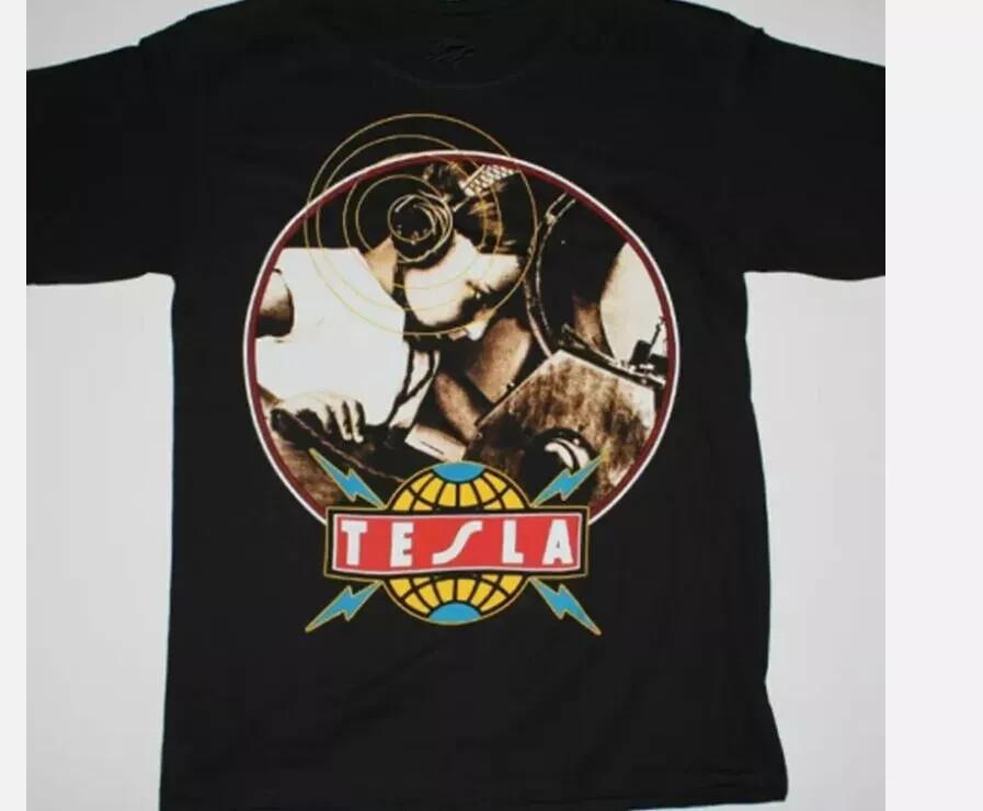 Tesla rock band ALBUM Black T-shirt Unisex Cotton All Sizes Unisex T-Shirt XL