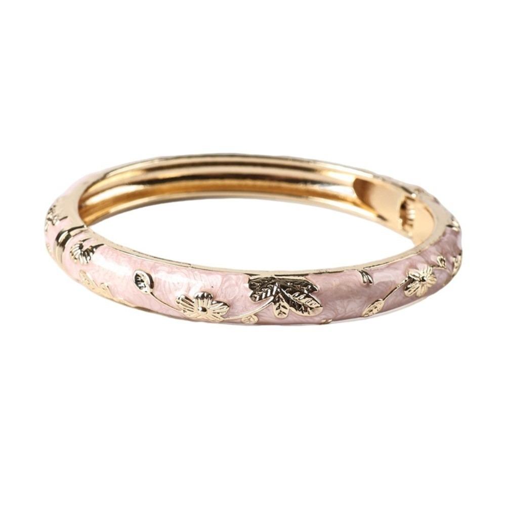 Elegant Colorful Vintage Cloisonne Bangle Enamel Traditional Flower Bangle Ethnic Chinese Women's Hand Bracelet Girls