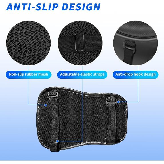 WDG Motorcycle Seat Cushion Pad 3D Honeycomb High Elasticity Gel Material Comfortable Breathable Shock Absorption for Long Rides Seat Cushion