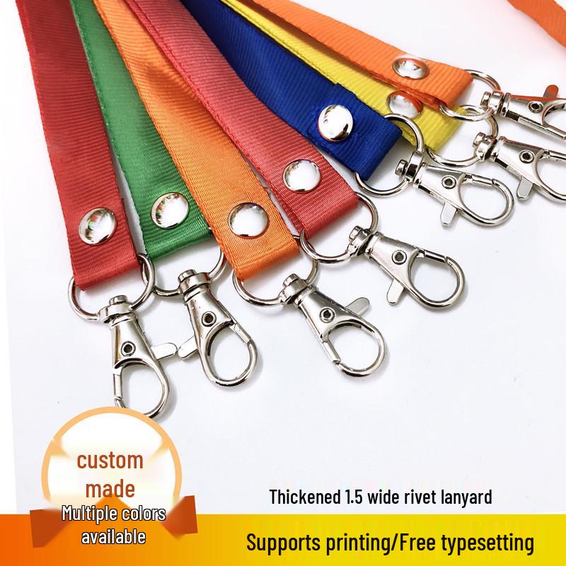 1.5cm Orange Custom ID Badge Keychain Lanyard