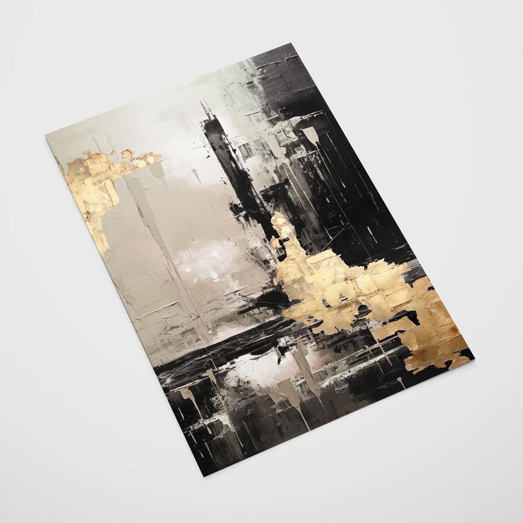Plakat czarna złota abstrakcja