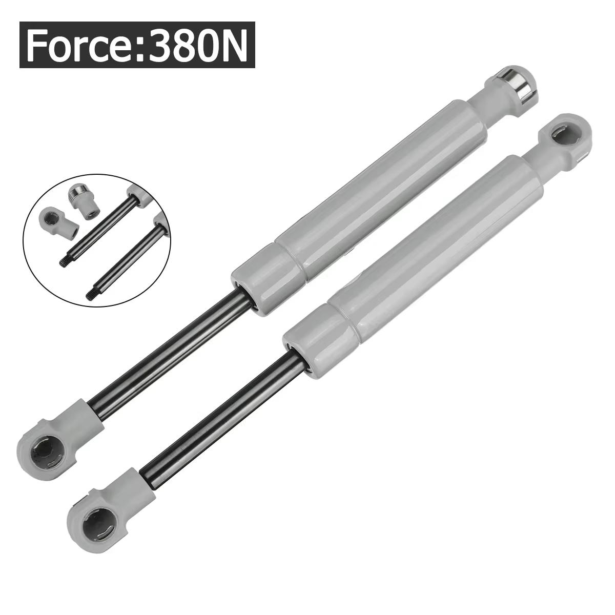 Grey Support Rod 195mm 8mm Car Gas Strut Bars Gas Spring Hood 250N 380N Support Rod Shock Lift for RV Bed Window Bus Caravans 380N