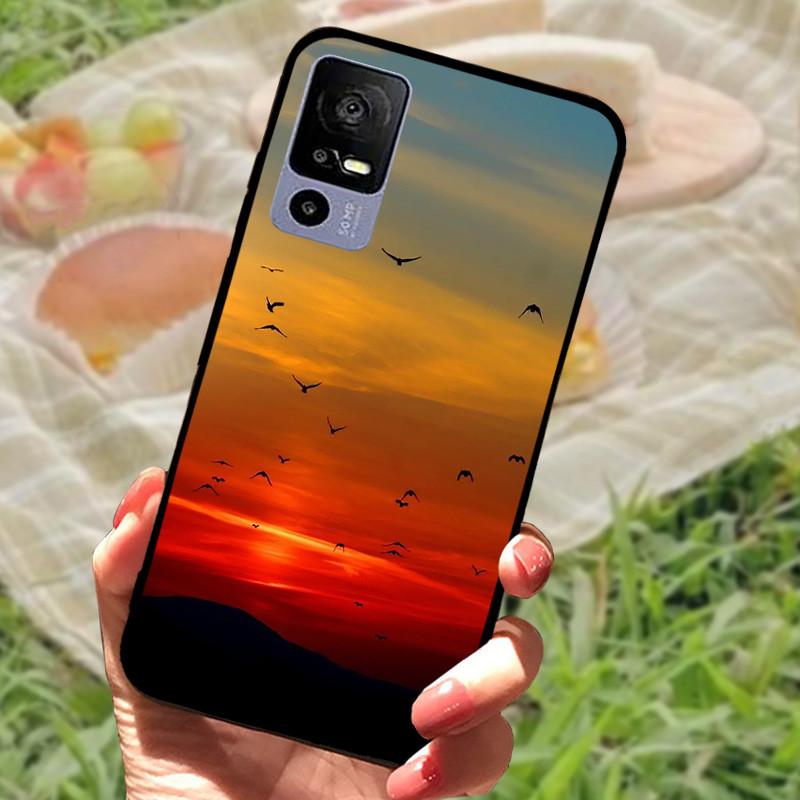 Weiche TPU-Handyhülle für TCL 40R 5G Stoßfeste Schwarze Schutzhülle Bumper für TCL 40 R 5G Schöne Modische Handy-Rückseite Fundas Coques