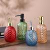 Colored Pineapple Glass Hand Sanitizer and Shower Gel Pump Bottle – Refillable, Sealed, Thickened, Patterned Empty Bottle.