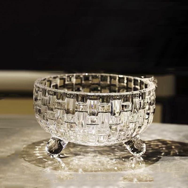 Европейская хрустальная стеклянная конфетница и тарелка для закусок