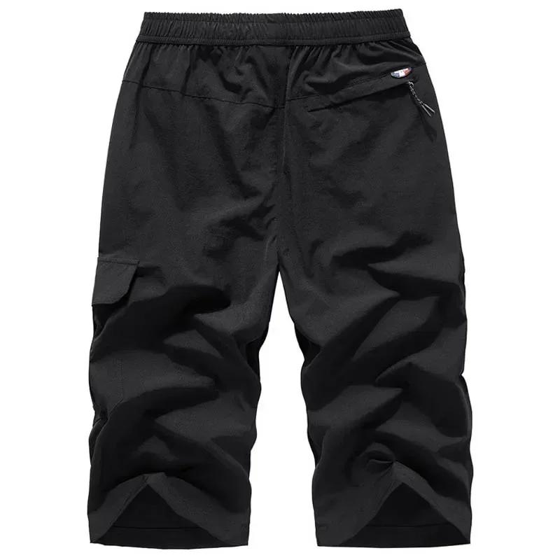 Herren Sommer Schnelltrocknende 3/4 Hosen Leichte Capri-Shorts Wandern Angeln Reisen Lässige Cargo-Shorts Hosen Herren Fitnessstudio Shorts 8XL