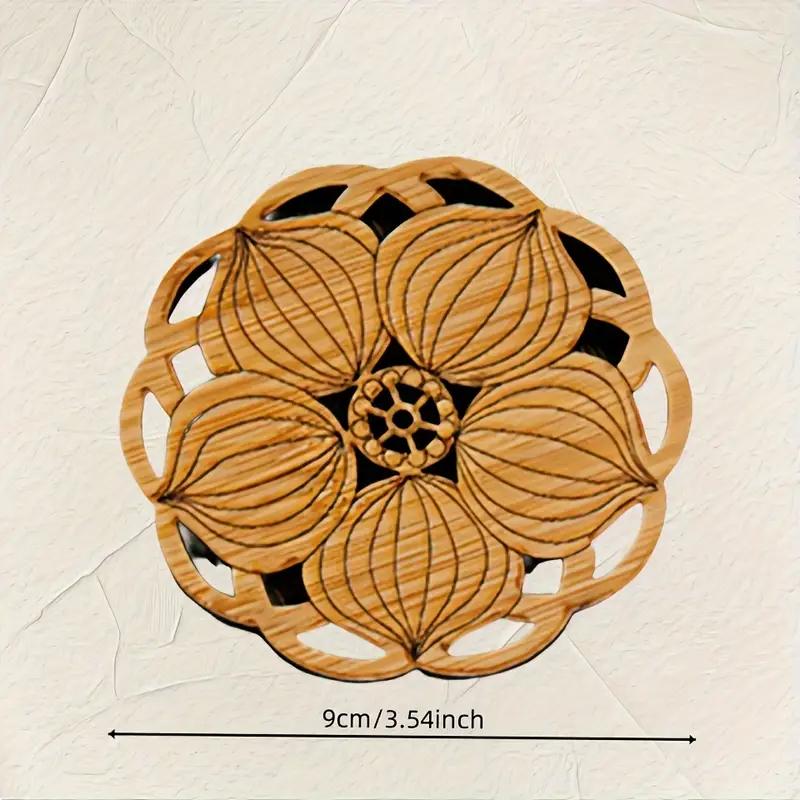 

Wooden Coaster Set,for Lotus Petal and Lily Pattern,Heat-Resistant Table Mats,Suitable for Dining and Tea Drinking,Home Decor