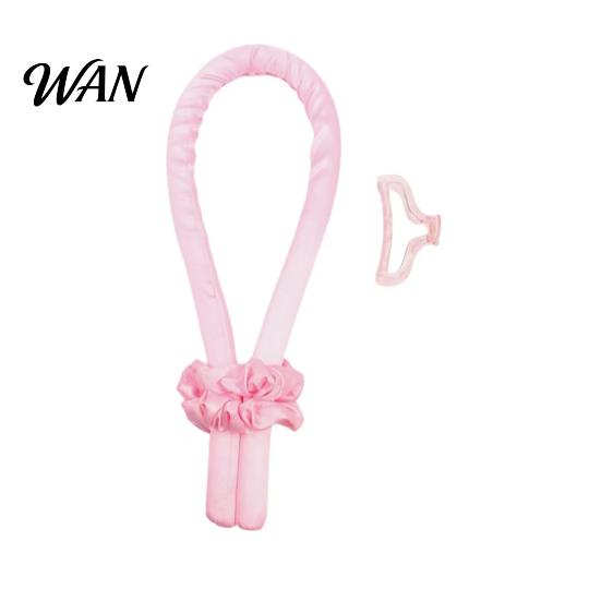 Curling Rod with Scrunchie No Heat Hair Headband 2 Scrunchies Claw Clip Overnight Sleeping Women Curler Silk Ribbon Long Curls Roller Styling