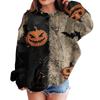 Kids Casual Hooded Sweatshirt with Halloween Print Pullover for Daily Wear