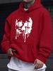 Winter/Frühling Trend Street Print Herren Fleece Pullover mit Kordelzug Kapuzenpullover mit Kängurutasche