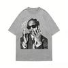 ASAP ROCKY Maglietta a Maniche Corte HIP HOP High Street Uomo Donna Gotica Oversize Tee Ritratto AAP Casual Harajuku Top