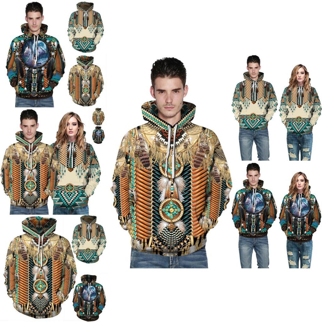 Indian Chief Native Tribal Totem Pullover Hoodie Jacket For Men And Women Warm And Soft