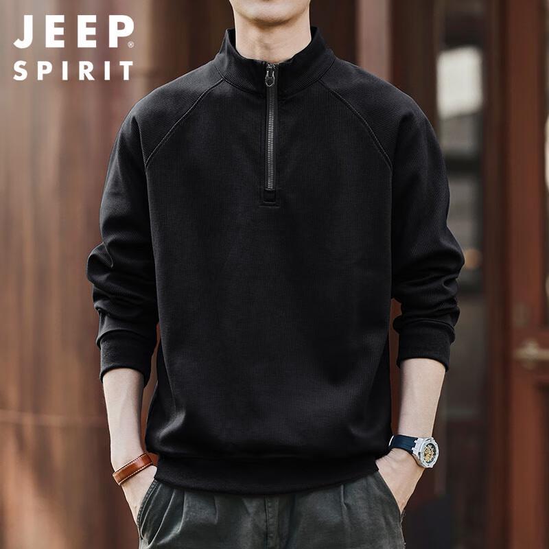 

JEEP SPIRIT Men s Half-Zip Stand Collar Sweatshirt 2XL