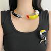 Retro Übertrieben Metall Bunt Öl Tropfen Papagei Halskette Damen Mode Luxus Offenes Design Anstecknadel Brosche Stilvolles Accessoire