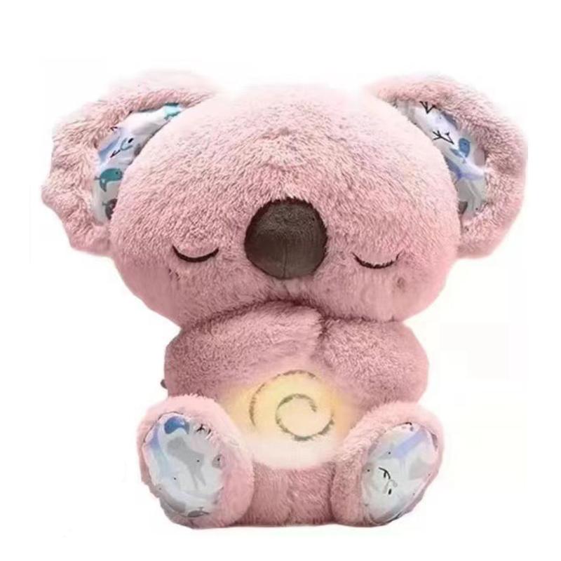Hot Koala Plush Sleep Aid With Soft Glow Night Light Calming Music And Simulated Breathing Comforting Bedtime Comfort Toys