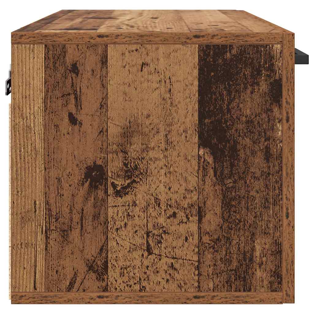 Wall Mounted Cabinet In Reclaimed Wood Look 60 X 36.5 X 35 Cm Particleboard