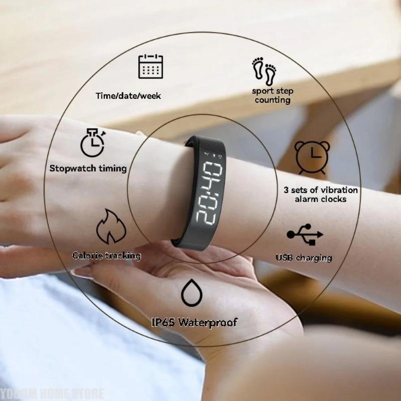 LED Digital Smart Armband Fitness Tracker, Wasserdichter Sport Schrittzähler, Vibrationswecker Armband für Kinder Männer Frauen