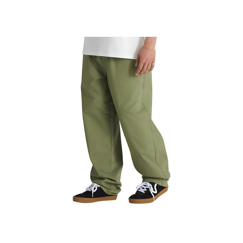 Vans Range Solid Color Loose Fit Tapered Comfortable Mid Waist Casual Pants Unisex Pants Dark-Green VN00000DZBF