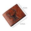 New PU Leather Retro Men's Wallet 3D Embossed Pattern Black Coffee Multiple Pockets Two-Fold Ultra Thin Coin Purse Men Women