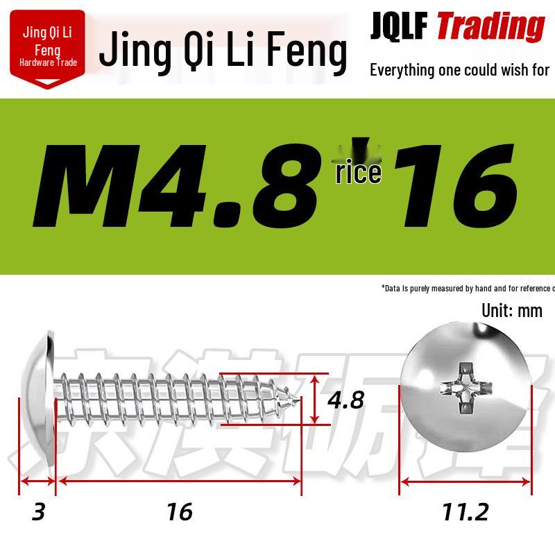Flat Head Phillips Stainless Steel Self-Tapping Screw M3-M5 for Furniture and Wood.