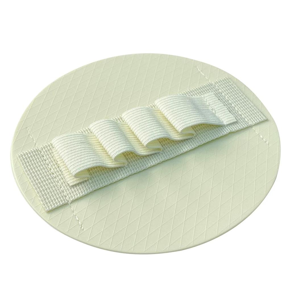 Round Silicone Exfoliating Bath Scrubber Pad Finger Grip Design for Back & Body Gentle Dead Skin Removal