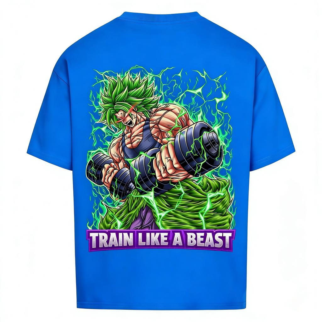 Dragon Ball Gym Sports Casual TRAIN LIKE A BEAST TShirt Unisex 2026 Summer Oversized Broly Graphic Print Outdoor Daily Wear Tee