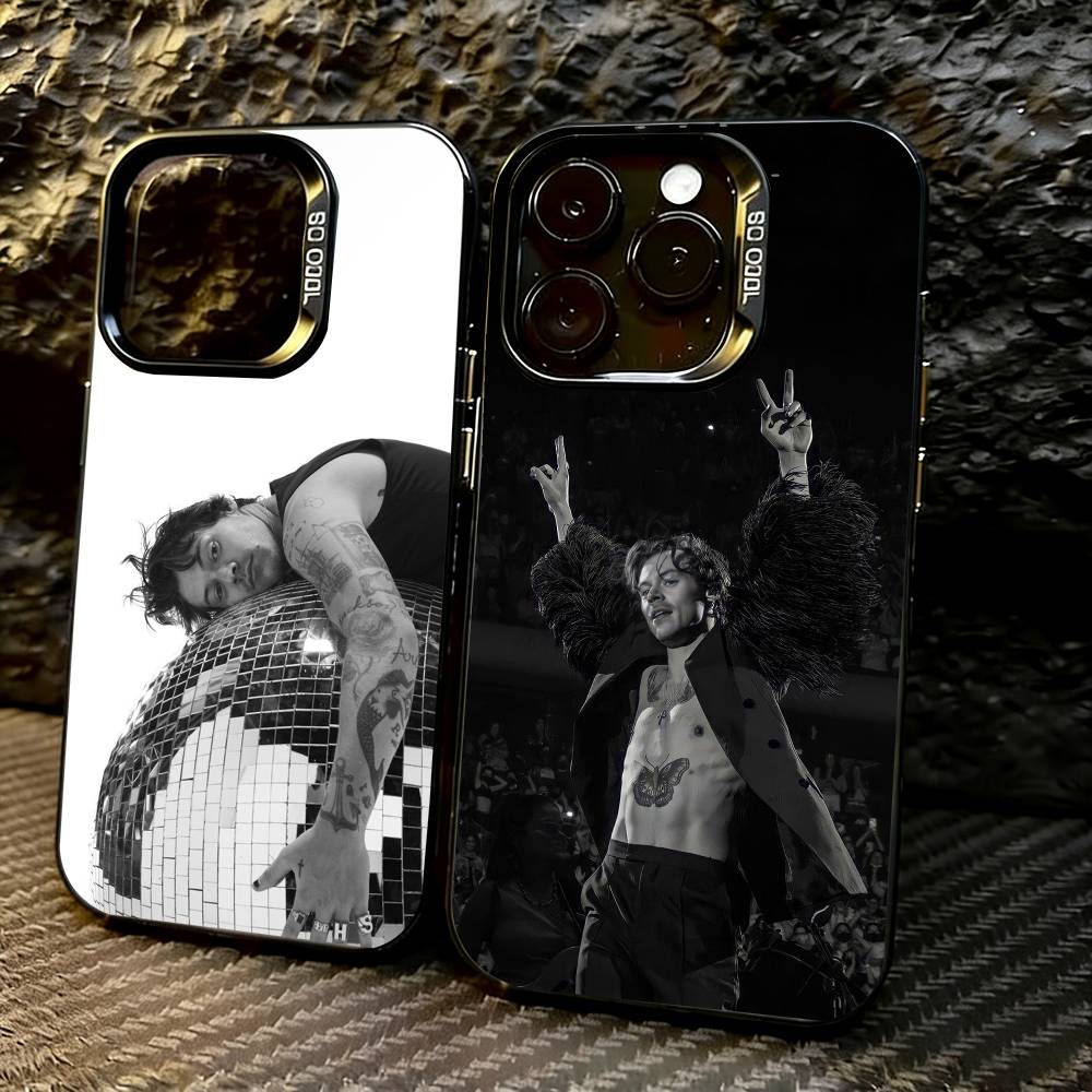 singer H-aRRy Music Styles Phone Case For iPhone 17,16,15,14,13,12,11 Plus,Pro Max,XS,Colored Silver Plated Inside Cover