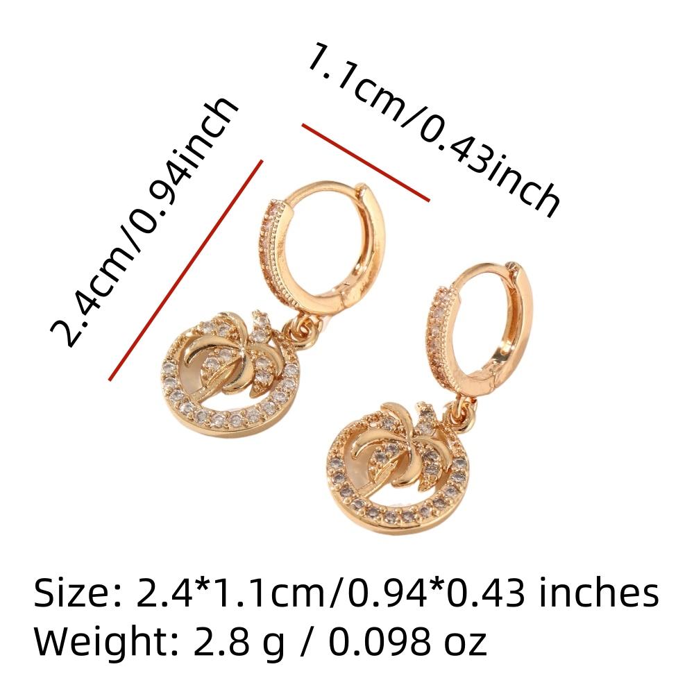 1 para modnych kolczyków wiszących z drzewem kokosowym dla kobiet, biżuteria z cyrkonią sześcienną, codzienne akcesoria na ślub i przyjęcie