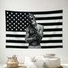 1pc T-Travis Black White Star American Flag Banner Indoor Outdoor Garage Dorm Patriotic Decor Independence Day Sports Fans Gift