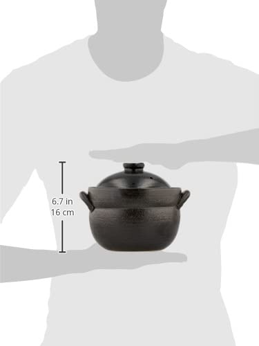 Banko-Reiskocher mit schwarzer Glasur (2 Tassen Kapazität)