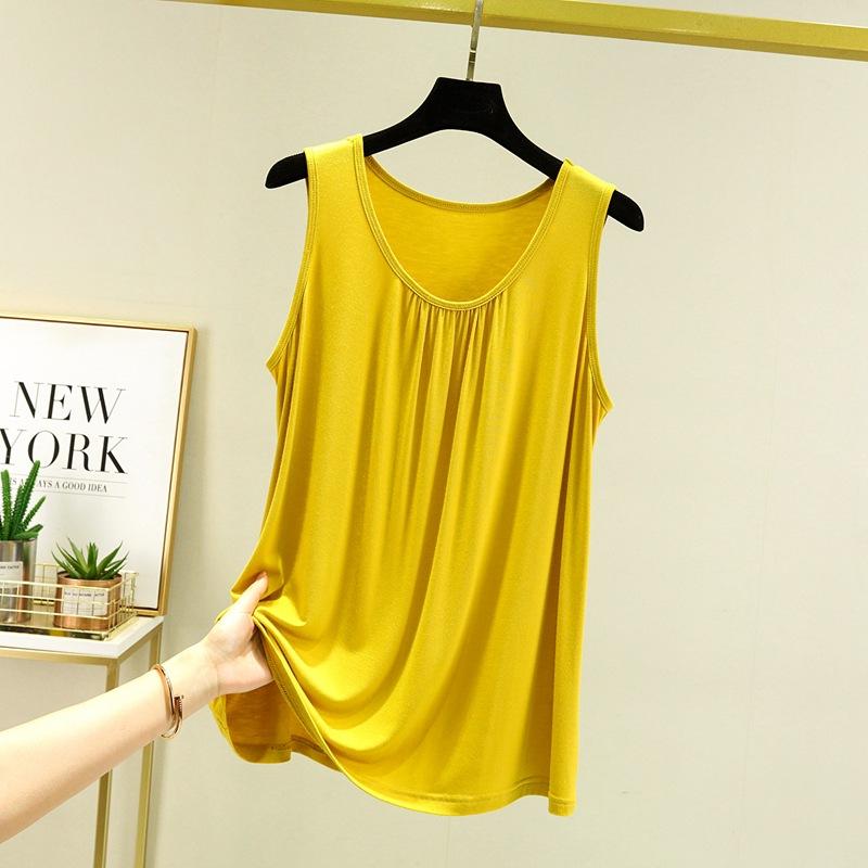 Camisola de Modal para Mujer Tallas Grandes: Top de Verano sin Mangas de Estilo Camiseta de Corte Holgado, Talla Grande