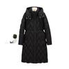 Europe beautiful woman autumn and winter light and thin long knee slim cotton clothes can be removed sleeves two wear hooded casual commuter jacket