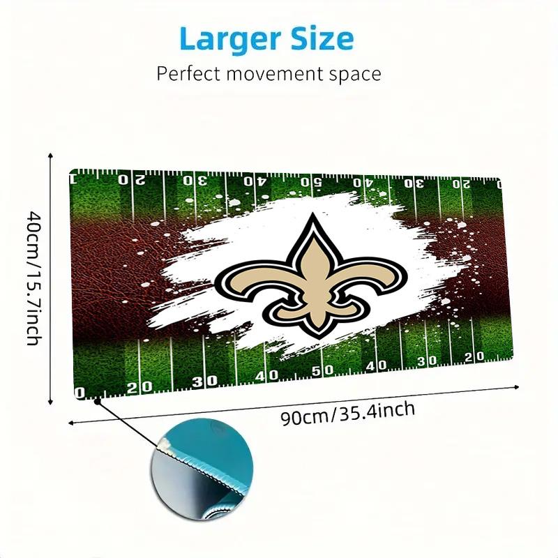 New Orleans Saints Logo Color Mouse Pad Large Gaming Table Cushion Non-slip Laptop Tablet Big Mousepad XXL Mat Mini PC Playmat With Lock Edge