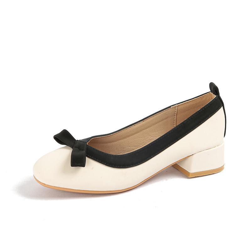 Sheepskin version Su Yinyin s same Eugene beauty square head French bow light mouth ballet single shoes women s flat shoes 34 5629₽