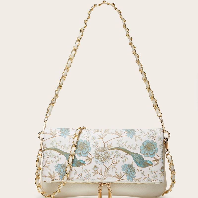 Nischendesign Sinn für chinesische Stickerei Unterarmtasche Kettentasche Kleine quadratische Tasche Umhängetasche