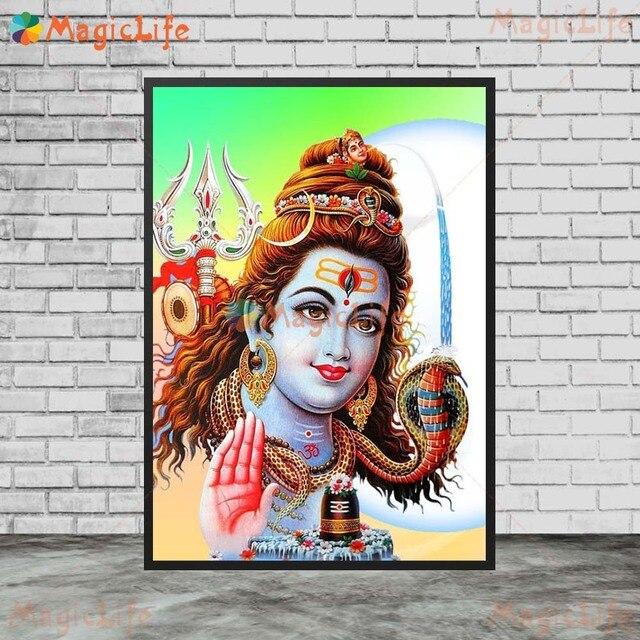 Shiva Hinduism Goddess of India Wall Art Canvas Painting God of Destruction Wall Pictures For Living Room Nordic Poster Unframed