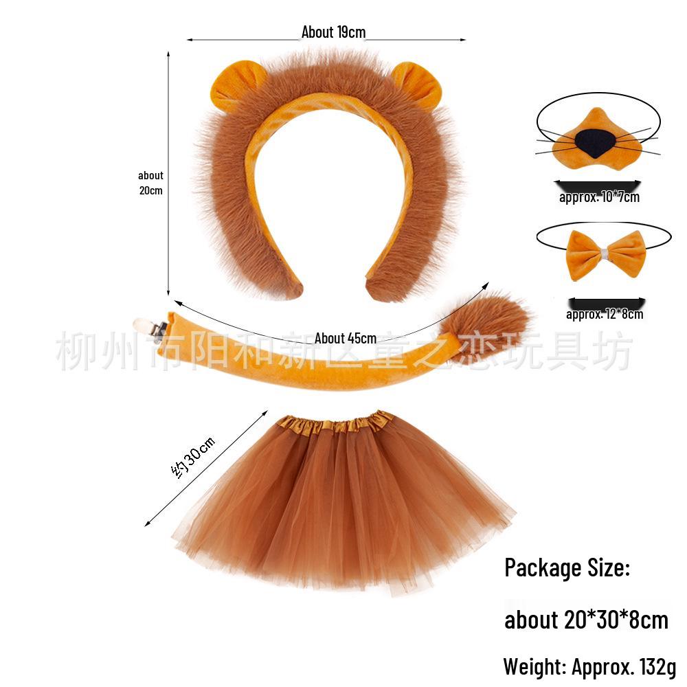 Halloween Plush Animal Ears Headband for Cosplay (Lion, Fox, Cat)