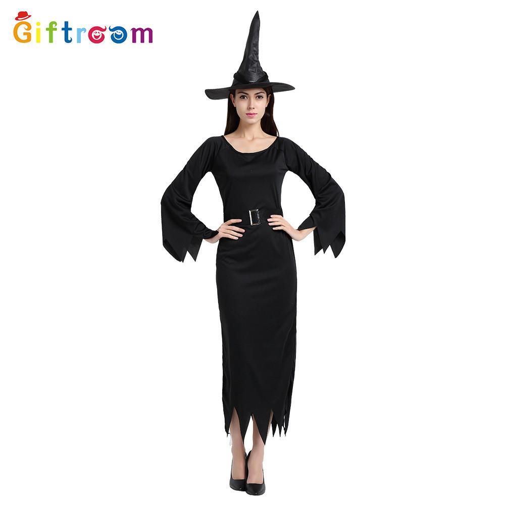 

Стильный черный костюм ведьмы с короткими рукавами для женщин, идеально подходящий для празднования Хэллоуина