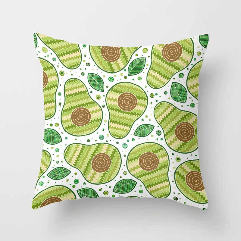 Avocado Printed Pattern Cushion Pillowcase For Home Living Room Sofa Car Seat Decoration Throw Pillow 45 * 45Cm