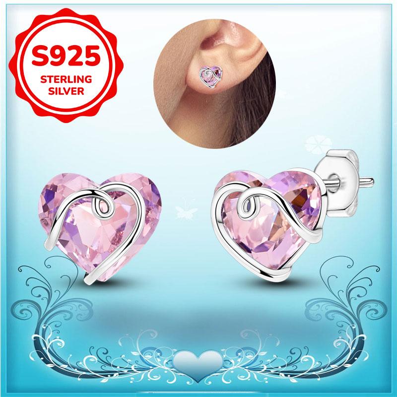 New Earrings 100% Genuine 925 Silver Women Hoop Earring Women's Wedding Engagement Girlfriend Wife Birthday Gift