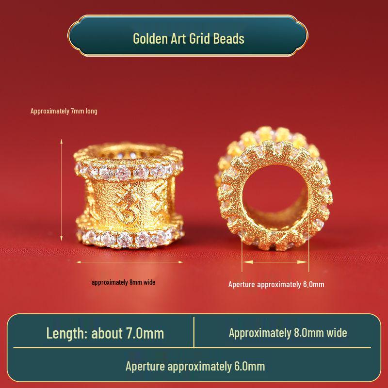 Year of the Horse Sand Gold Non-Fading Drip Oil Beaded DIY Bracelet and Jewelry Accessories.