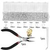 DIY Jewelry Tools Set: Flat-Nose Pliers, Tweezers, and Single-Loop Ring Set.