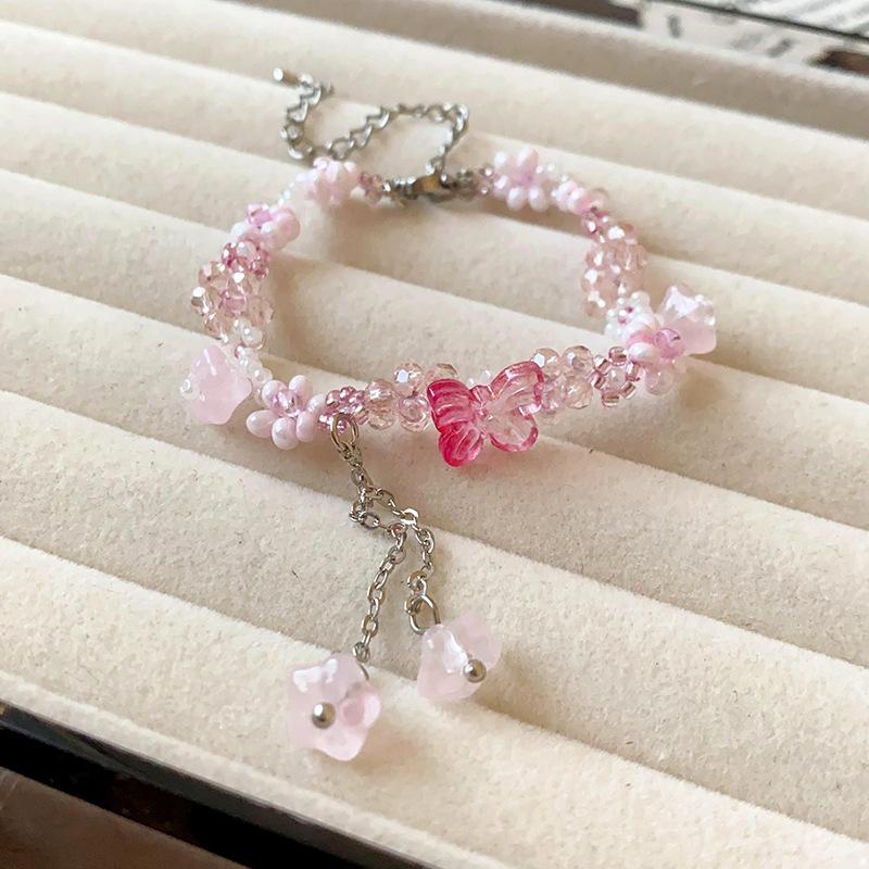 Mori small fresh lily of the valley flower fringed pearl necklace temperament collarbone chain girl heart sweet necklace